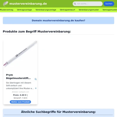 Screenshot mustervereinbarung.de