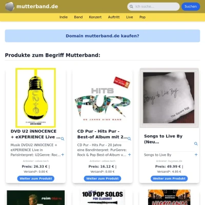 Screenshot mutterband.de