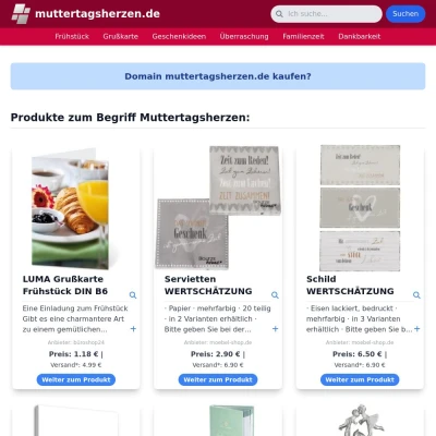 Screenshot muttertagsherzen.de