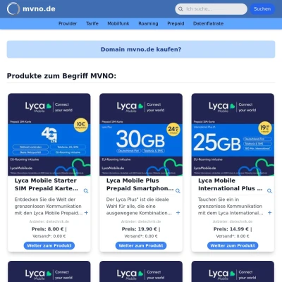 Screenshot mvno.de