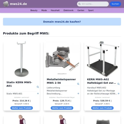 Screenshot mws24.de