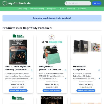 Screenshot my-fotobuch.de