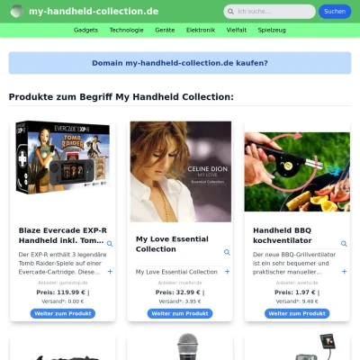Screenshot my-handheld-collection.de