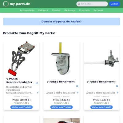 Screenshot my-parts.de