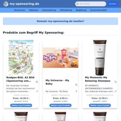 Screenshot my-sponsoring.de