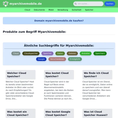 Screenshot myarchivemobile.de