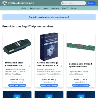 Screenshot mycloudservices.de