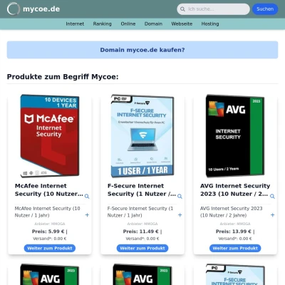 Screenshot mycoe.de