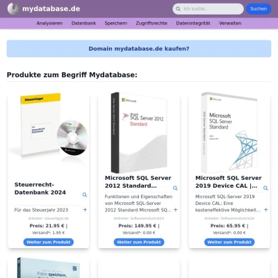 Screenshot mydatabase.de