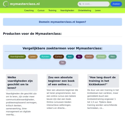 Screenshot mymasterclass.nl