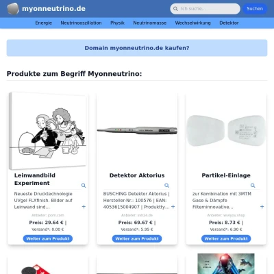 Screenshot myonneutrino.de