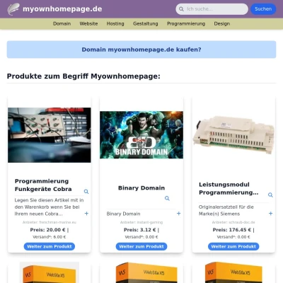 Screenshot myownhomepage.de