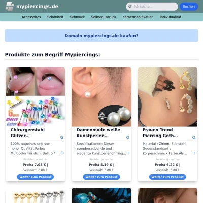 Screenshot mypiercings.de