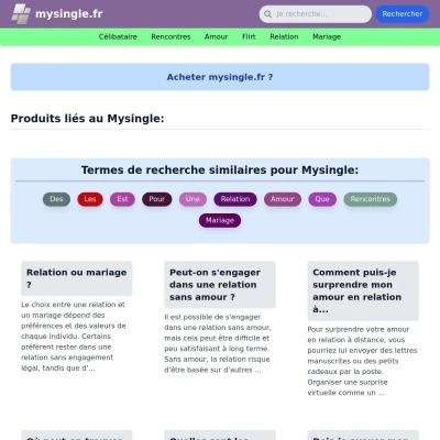 Screenshot mysingle.fr