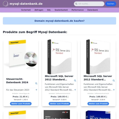 Screenshot mysql-datenbank.de