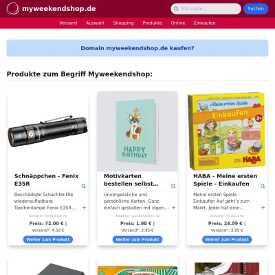 Screenshot myweekendshop.de