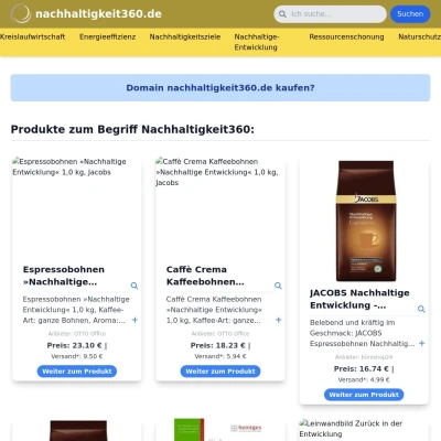 Screenshot nachhaltigkeit360.de