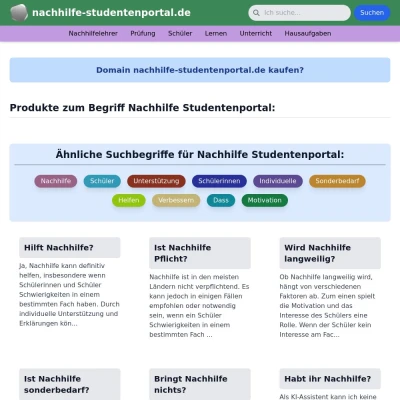 Screenshot nachhilfe-studentenportal.de