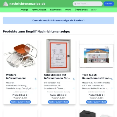 Screenshot nachrichtenanzeige.de