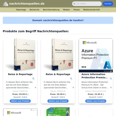 Screenshot nachrichtenquellen.de