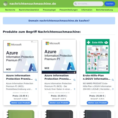 Screenshot nachrichtensuchmaschine.de