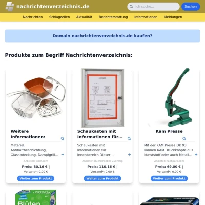 Screenshot nachrichtenverzeichnis.de