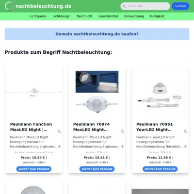 Screenshot nachtbeleuchtung.de