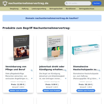 Screenshot nachunternehmervertrag.de