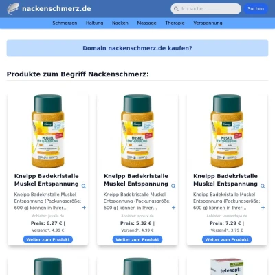 Screenshot nackenschmerz.de