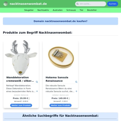 Screenshot nacktnasenwombat.de