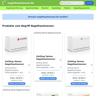 Screenshot nagelhautmesser.de