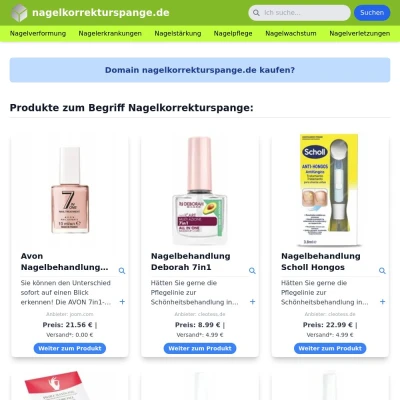 Screenshot nagelkorrekturspange.de