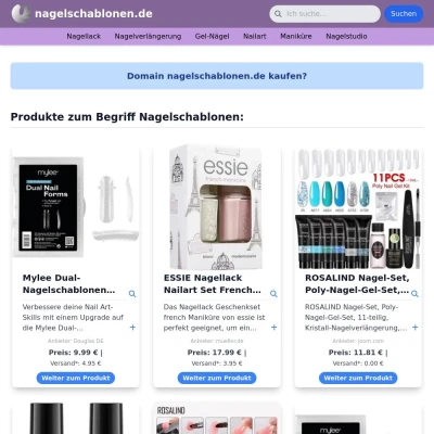 Screenshot nagelschablonen.de