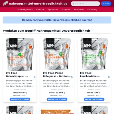 Screenshot nahrungsmittel-unvertraeglichkeit.de