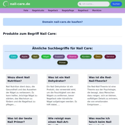 Screenshot nail-care.de