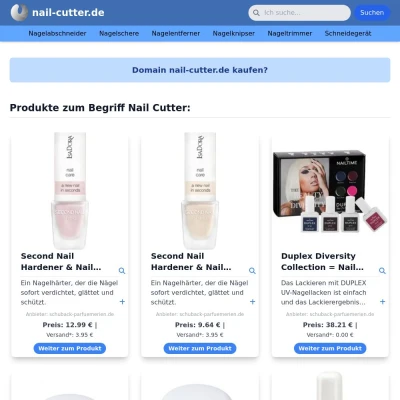 Screenshot nail-cutter.de