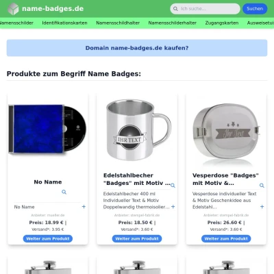 Screenshot name-badges.de