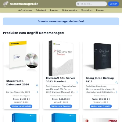 Screenshot namemanager.de