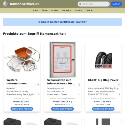 Screenshot namensartikel.de
