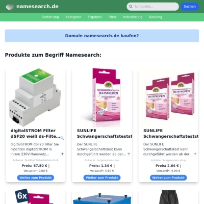 Screenshot namesearch.de