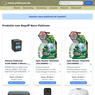 Screenshot nano-platinum.de