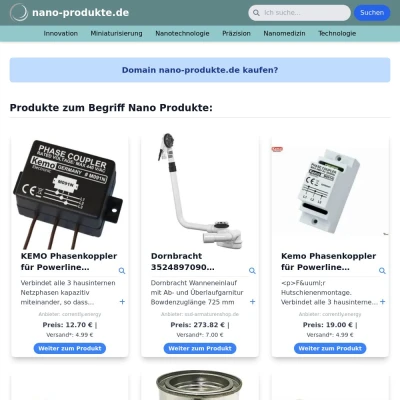 Screenshot nano-produkte.de