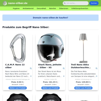 Screenshot nano-silber.de