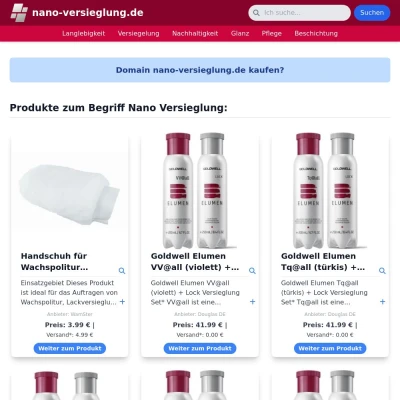 Screenshot nano-versieglung.de