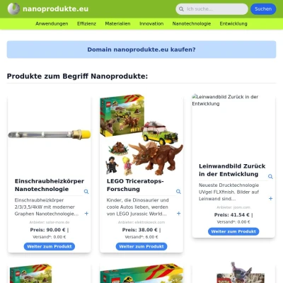 Screenshot nanoprodukte.eu