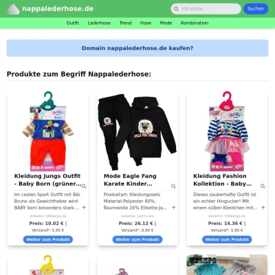 Screenshot nappalederhose.de