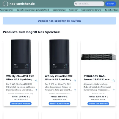 Screenshot nas-speicher.de