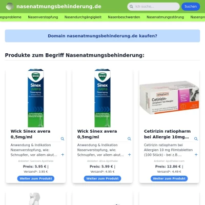 Screenshot nasenatmungsbehinderung.de
