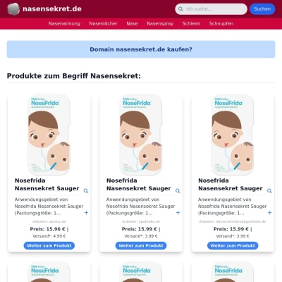 Screenshot nasensekret.de