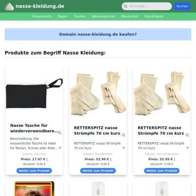 Screenshot nasse-kleidung.de